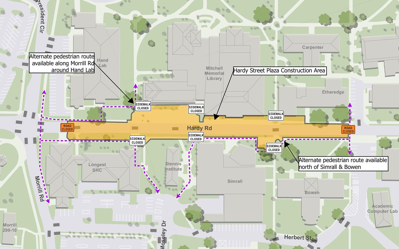 Detouripple　2点おまとめ Pedestrian detours adjusted for Hardy Plaza construction